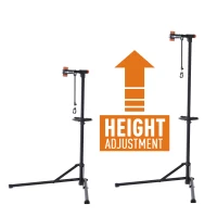 Soozier Adjustable Bike Repair Stand Home Portable Bicycle Mechanics Workstand Maintenance with Tool Box Cycle Black(m-6)