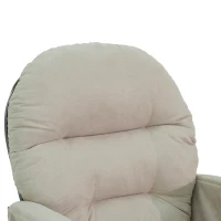 HOMCOM Nursery Glider Ottoman Set Suede Living Rome Beige(m-9)