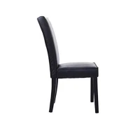HOMCOM High Back Faux Leather Kitchen & Dining Chair Dinner Seat Black(m-3)