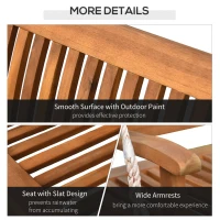 Outsunny 50'' Wooden Swing Bench Garden w/ Supportive Ropes for 2 Person Without Frame(m-6)