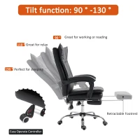 Vinsetto Ergonomic Office Chair with Footrest Black(m-5)