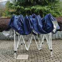 Outsunny 13' x 13' Adjustable Height Easy Pop Up Canopy Party Tent - Dark Blue(m-6)