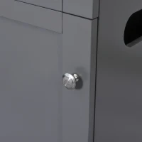 PawHut Double-Decker Cat Luxury Lower Level Litter Box and Upper Level House, Grey(m-4)