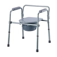 Folding Commode Chair - Adjustable and Lightweight - Folds Easily - Grey(m-2)