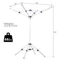 HOMCOM 52.5ft Foldable Clothes Aluminum Umbrella Shaped Drying Rack Dryer 4 Arms 20 Lines Indoor Outdoor Pre-Assembled(m-3)