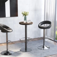 HOMCOM 42" Rustic Bar table Industrial Metal Pine Wood Top Adjustable Standing Pub Table(m-7)