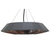 Open Box Outsunny 1500 Watt Energy Efficient Indoor Outdoor Ceiling Mounted Electric Patio Heater with Remote - Black(m-10)