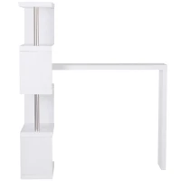 HOMCOM Modern Corner Rotating Combo L-Shaped Computer Desk with Shelves White(m-7)