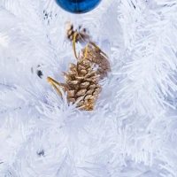 HOMCOM 7ft Artificial Christmas Tree Xmas Holidays Décor with Ornament White(m-6)