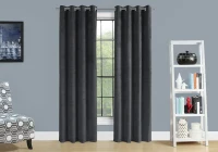 Monarch 52" x 95" Room Darkening Curtain Panels (Set of 2), Textured Finish - Dark Grey(m-2)