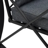 Outsunny 3-Piece Patio Bistro Set Outdoor Rocking Coffee Table Chair Set with Curved Base, Soft Cushions, Steel Frame, Black(m-9)