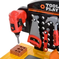 Qaba 53pc Kids Pretend Play Toy Tool Workshop DIY Workbench Table Set(m-7)