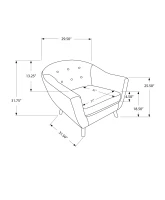 Monarch Tufted Mosaic Velvet Accent Barrel Tub Chair - Black(m-4)