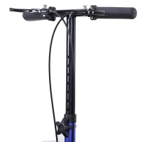 HOMCOM Foldable Dual Pad Steerable Leg Knee Walker Scooter with Basket Attachment - Blue(m-10)