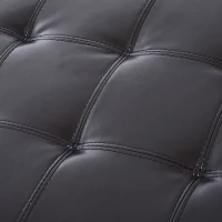 Open Box HomCom Large 51” Tufted Faux Leather Ottoman Storage Bench - Dark Brown(m-7)