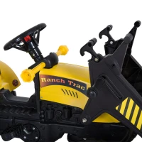 Aosom Ride On Excavator Kids Toy Construction Equipment with Pedal Controls, 6 Wheels & Controllable Dirt Bucket(m-11)