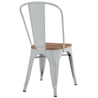 HOMCOM 3 Piece Industrial Style Dining Table Set, Small Kitchen Table and Chairs for 2,Steel Frame and Wooden Top,White(m-12)