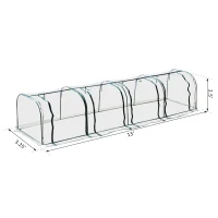 Outsunny 156" x 39" x 32" Transparent PVC Mini Tunnel Greenhouse Garden Green Grow Shed Portable Plant Flower Warm House Steel Frame Zipped Doors(m-3)