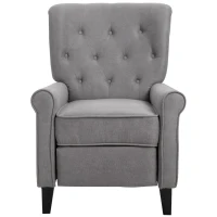 HOMCOM Linen Fabric Manual Recliner with Vibrating Massage and Wired Remote Control, Light Grey(m-9)