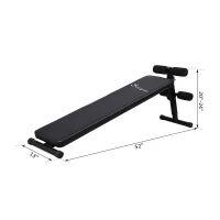 Soozier Folding Portable PRO Decline Sit Up Bench Fitness Ab Adjustable Height Black(m-2)