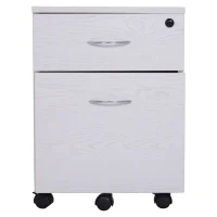 HOMCOM Two Drawer A4 Filing Cabinet Cupboard Office Storage Unit Lockable Rolling(m-7)