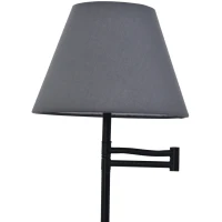 HOMCOM 53.25" Floor Lamp with Table Extendable and Retractable Arm E26 Rubber Wood(m-4)