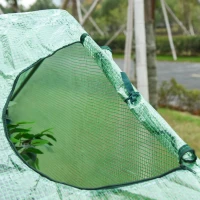 Outsunny 71'' x 39'' x 66'' Walk In Greenhouse Portable Hot House for Plants with Zippered Door and Top Window for Outdoor, Garden, Patio, PE Cover, Green(m-8)