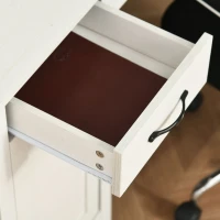 HOMCOM Computer Desk with Hutch, Home Office Workstation with Storage Shelves Drawers Cabinets, White(m-12)