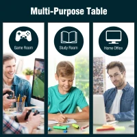 HOMCOM Compact Computer Desk Student Writing Table PC Workstation with Storage Drawer and Keyboard Tray(m-5)