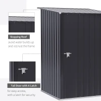 Outsunny Metal Outdoor Storage Shed, 3.3' x 3.4', with Lockable Doors, Compact Garden Tool Organizer, Gray(m-3)