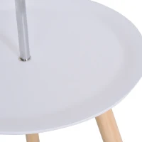 HOMCOM Modern Floor Lamp with Wood Legs Extra Shelf E26 Base for Living Room Bedroom(m-8)