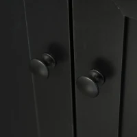 HOMCOM 71" Freestanding Kitchen Pantry Cabinet with Glass Door and Shelves, Tall Cupboard for Dining Room, Living Room, Black(m-11)