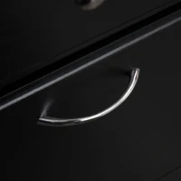 HOMCOM L-Shaped Corner Computer Desk PC Workstation Student Writing Table with Storage Shelf & Drawers, Black(m-16)