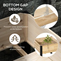 Outsunny Raised Garden Bed, Elevated Planter Box, 32"x32"x29" with Legs, Metal Frame, Wooden Planter Pot for Backyard, Patio to Grow Vegetables, Herbs, and Flowers, Natural(m-6)
