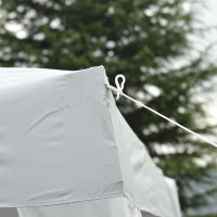 10' x 10' Outsunny Arbor Barnum Folding Pop-up Garden Gazebo with Transport Bag-White(m-7)