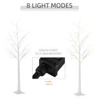 Outsunny 6Ft Birch Tree Fairy Light with 8 Light Modes and 88 LED Warm White Lights, Garden Decorative Lighted Twigs Tree for Festival, Party, Christmas, Indoor/Outdoor Use(m-5)