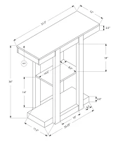 Monarch 32" Modern 3-Tier Straight Line Design Accent Console Table - Dark Taupe Finish(m-4)