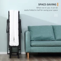 HOMCOM Rollaway Bed, Folding Bed with 4" Mattress, Portable Foldable Guest Bed with Memory Foam, Steel Frame and Wheels, White(m-5)