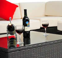 Outsunny 7pc Outdoor Rattan Sectional Patio Furniture Set - Cream/Brown(m-8)