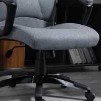 Vinsetto Fabric Home Office Chair, Computer Desk Chair with Tilt Function, Executive Chair with 360° Swivel, Adjustable Height, Padded Armrests and Headrest, Gray(m-15)