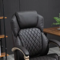 Vinsetto Big and Tall Executive Office Chair with Wide Seat, Computer Desk Chair with High Back Diamond Stitching, Adjustable Height & Swivel Wheels, Brown(m-12)