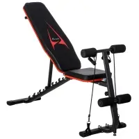 Soozier Adjustable Multifunctional Weight Bench for Full Body Workout w/ Resistant Rope(m-1)