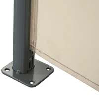 Outsunny 10' Retractable Folding Patio Privacy Side Awning with 50+ UV Protection, 2 Wall Brackets, & Polyester, White(m-11)