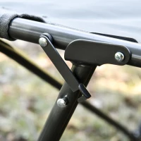 Outsunny Folding Portable Camping Cot Bed Set with Sleeping Bag, Inflatable Air Mattress, Pillows for 2 Person with for Fishing & Hiking(m-9)