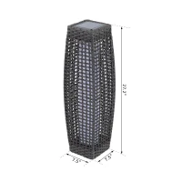 Outsunny LED Lamp Standing Floor Light Solar Powered Décor Patio Yard Rattan Wicker(m-3)