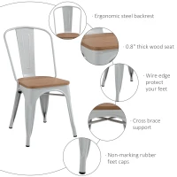 HOMCOM 3 Piece Industrial Style Dining Table Set, Small Kitchen Table and Chairs for 2,Steel Frame and Wooden Top,White(m-5)