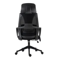 Vinsetto Ergonomic Home Office Mesh Desk Chairs, Computer Task Chair with Massage Lumbar Cushion, Adjustable Seat & Headrest, Rocking Function, Black(m-14)