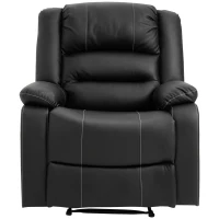 HOMCOM Vibrating Massage PU Leather Recliner Chair, Footrest with Remote Control, and 8 Massaging Points, Black(m-8)