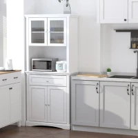HOMCOM 71" Traditional Large Kitchen Pantry Cabinet Freestanding,White(m-10)