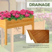 Outsunny 48" x 24" Raised Garden Bed Elevated Wooden Planter Box for Backyard, Patio, Balcony(m-6)